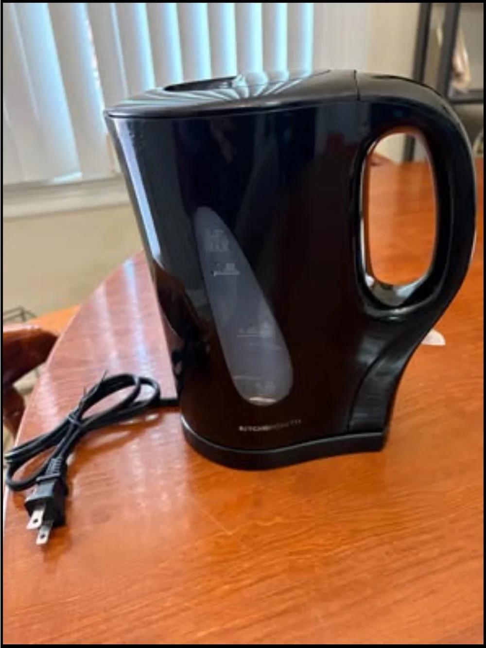 Black Electric Kettle - Compact Corded Hot Water Kettle